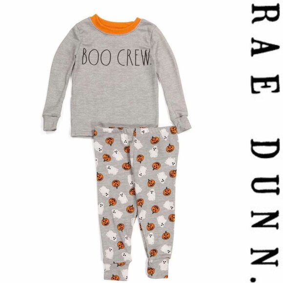 Rae Dunn | Toddler Halloween "Boo Crew" 2 Piece Pumpkin Pj Set | Size 18 Months - Picture 1 of 7